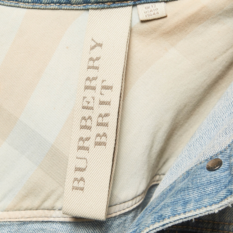 Pre Owned Burberry Brit Blue Faded Denim Jacket M