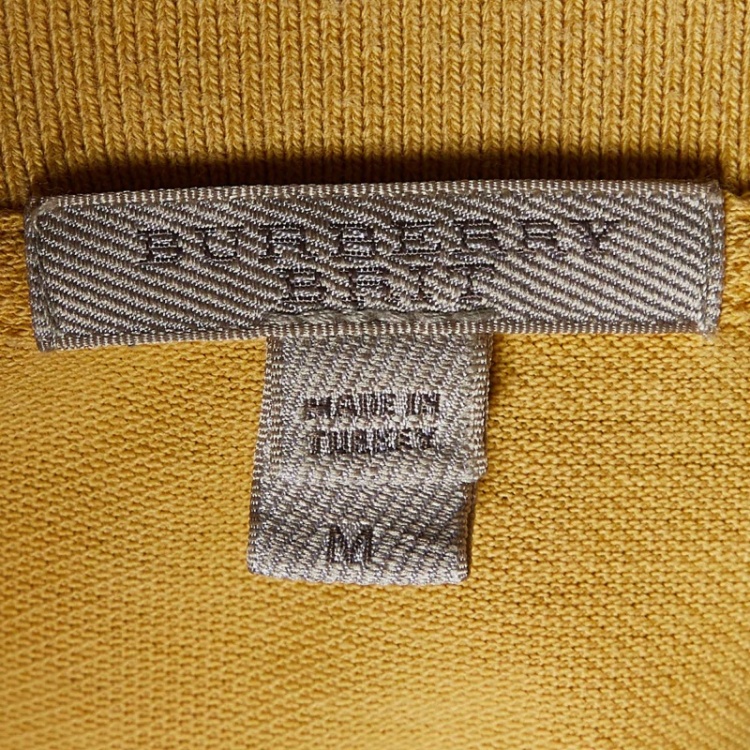 مملوكة مسبقًا Burberry Brit Yellow Cotton Pique Polo T-Shirt M