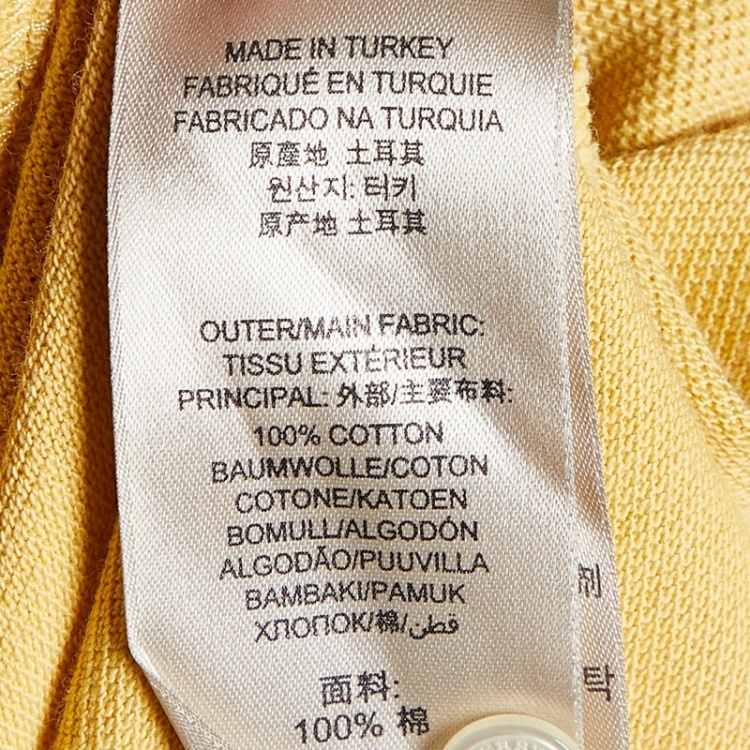 مملوكة مسبقًا Burberry Brit Yellow Cotton Pique Polo T-Shirt M