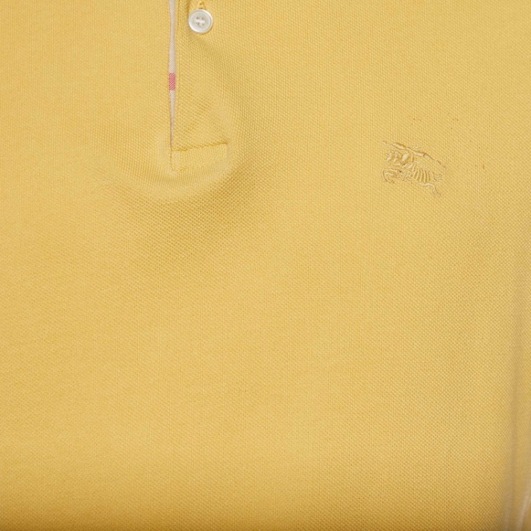 مملوكة مسبقًا Burberry Brit Yellow Cotton Pique Polo T-Shirt M