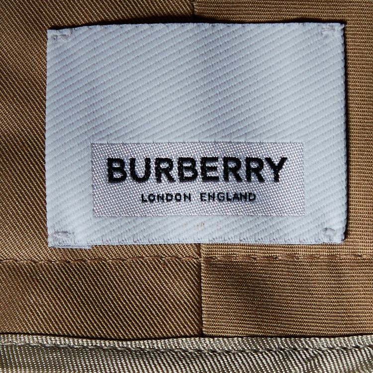 Pre Owned Burberry London Dark Beige Cotton Scarf Detail Pleated Trousers S