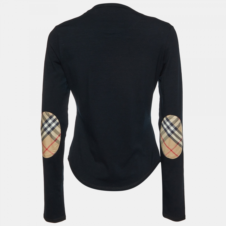 Burberry Black newest elbow patch long sleeve top size M