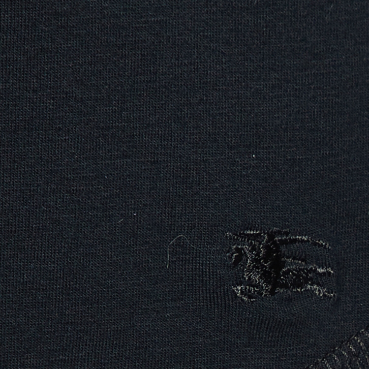 Pre Owned Burberry Black Cotton Nova Check Patch Long Sleeve T-Shirt M