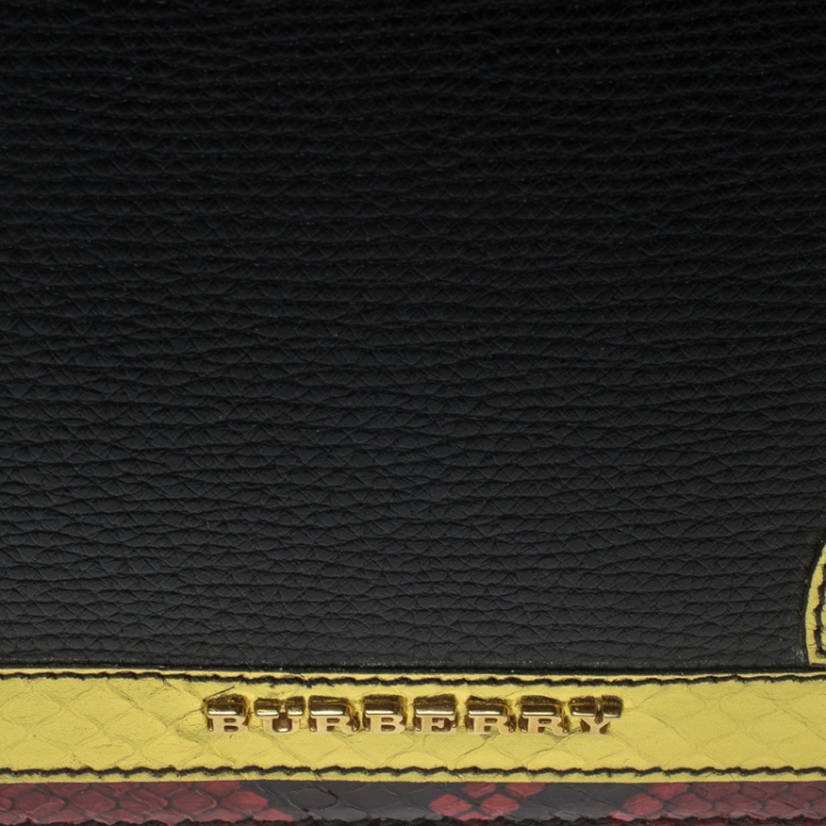 Pre Owned جراب نوت بوك بربري جلد متعدد الألوان وجلد ثعبان منقوش