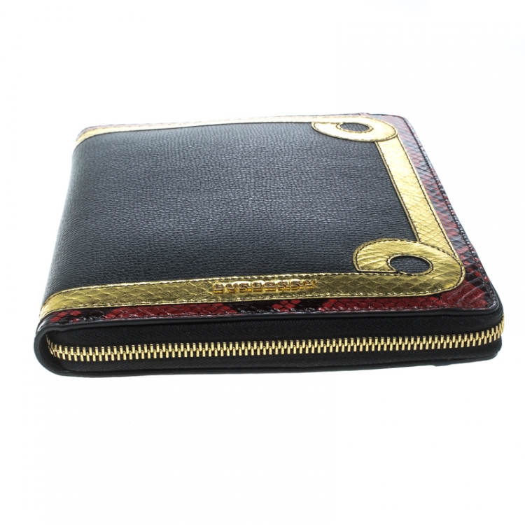 Pre Owned جراب نوت بوك بربري جلد متعدد الألوان وجلد ثعبان منقوش