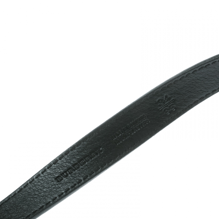 Pre Owned  Burberry Black Leather Belt Size 85 CM