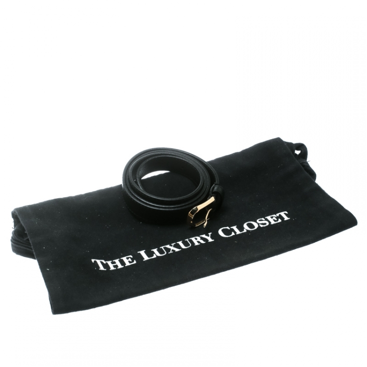 Pre Owned  Burberry Black Leather Belt Size 85 CM