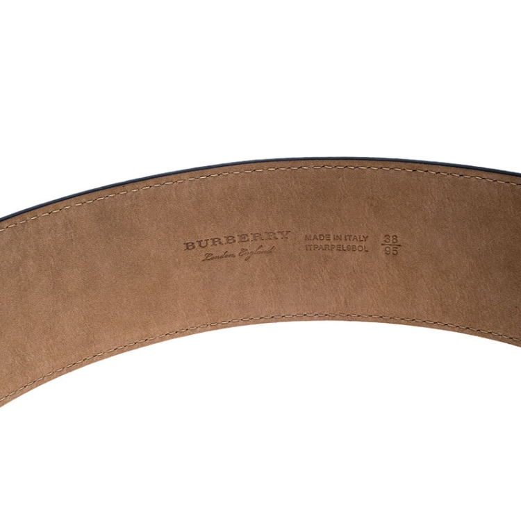 Pre Owned Burberry Black Leather Cecile Waist Belt 95CM