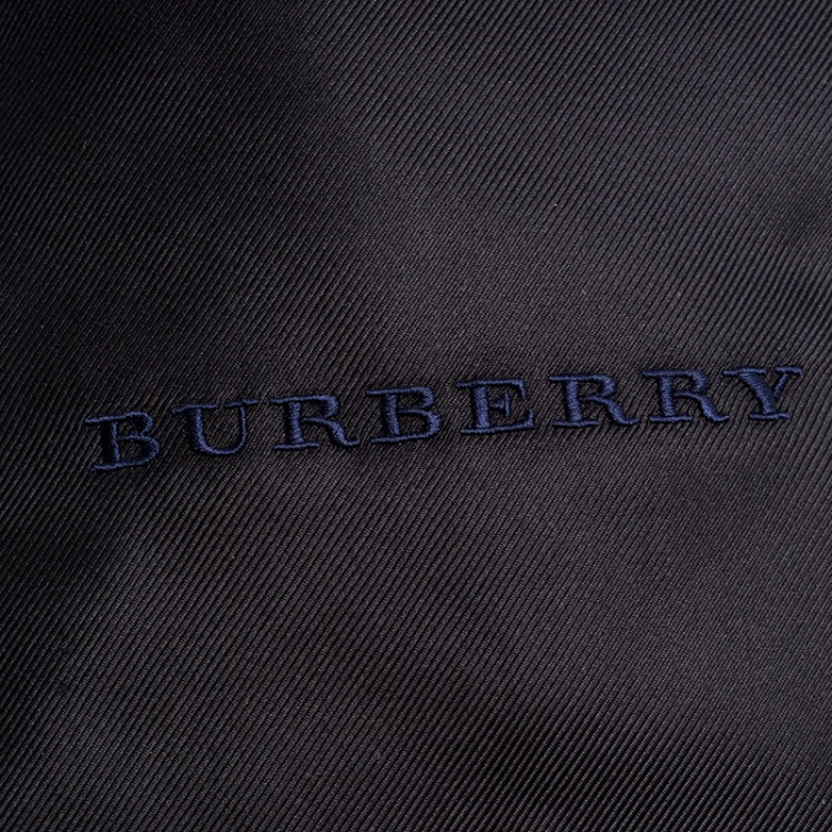 Burberry Black and Navy Silk Puffer Scarf