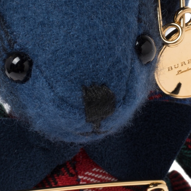 Pre Owned Burberry Multicolor Fabric Thomas Bear Kilt Pin Charm
