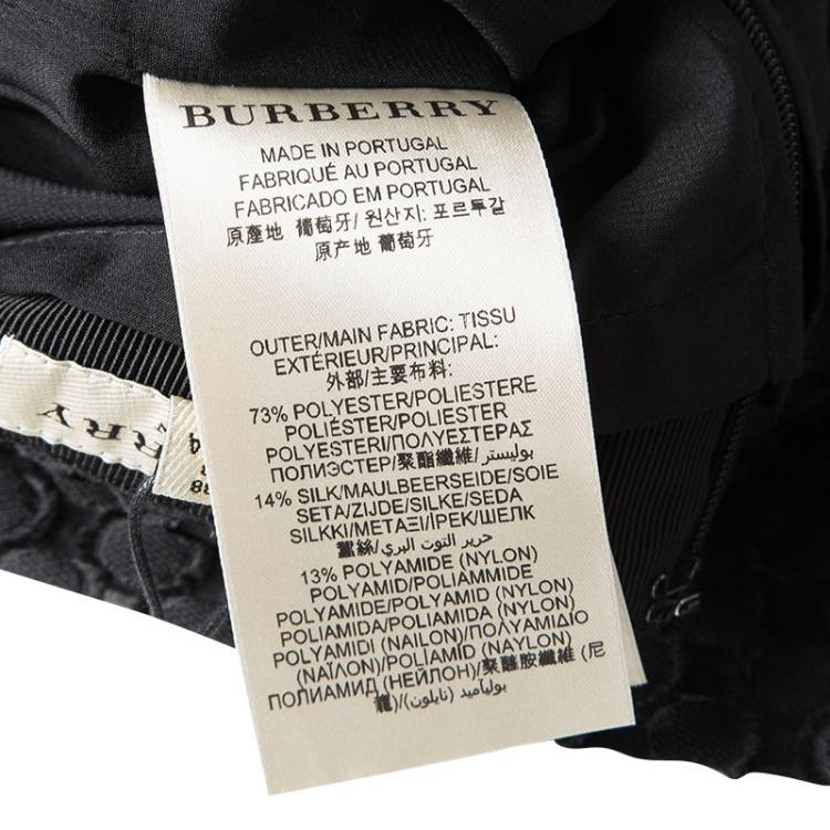 Pre Owned Burberry London Black Circular Textured Pencil Skirt S