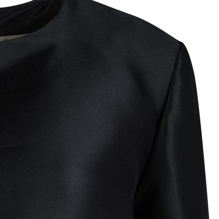 Pre Owned Burberry London Black Embellished Sleeve Detail Shift Dress M