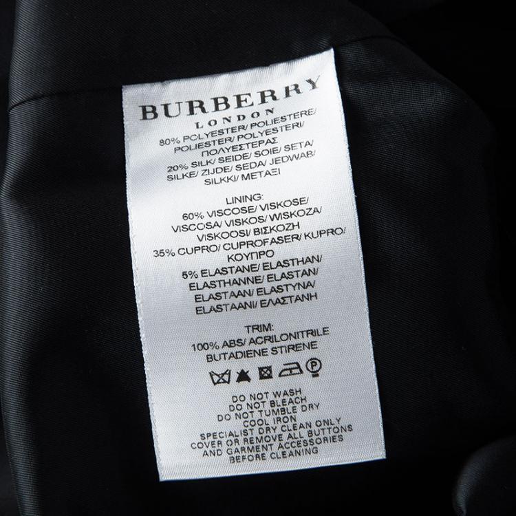 Pre Owned Burberry London Black Embellished Sleeve Detail Shift Dress M