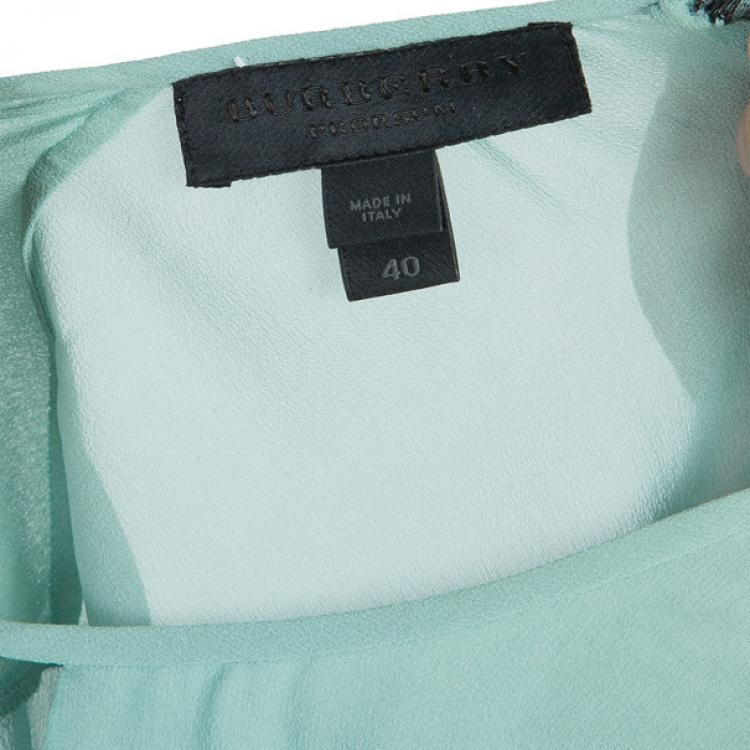 Pre Owned Burberry Prorsum Green Silk Chiffon Midi Dress S