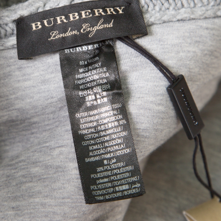 Pre Owned Burberry Grey Melange Cable Knit and Jersey Paneled Poncho ( One Size )