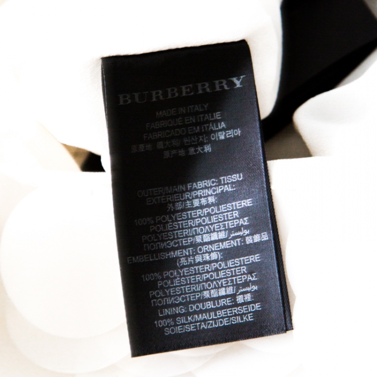 Pre Owned Burberry Prorsum White Opaque Sequin Paillette Embellished Pencil Skirt L