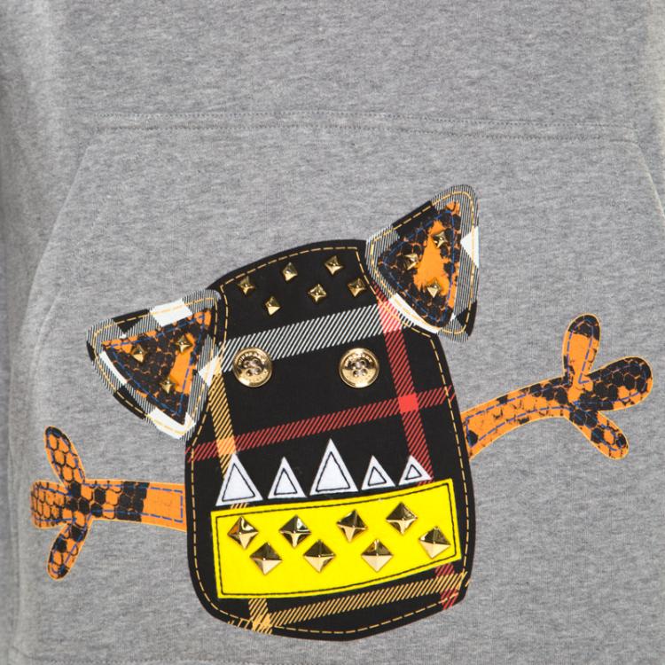 مملوكة مسبقًا Burberry Grey Monster Embellished Beastly Sweatshirt M