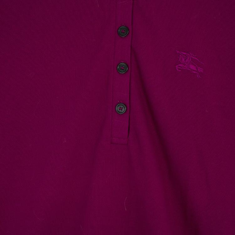 Pre Owned Burberry Cotton Modal Polo Shirt M