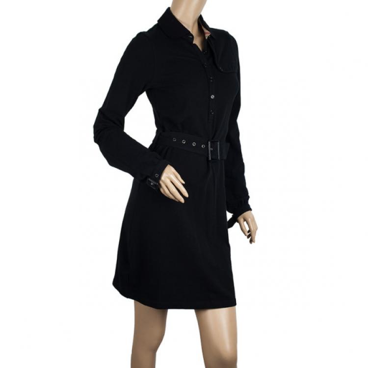 Pre Owned Burberry Brit Long Sleeve Dress XS
