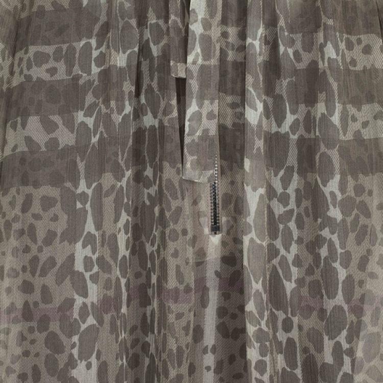 Pre Owned Burberry Printed Chiffon Top XS