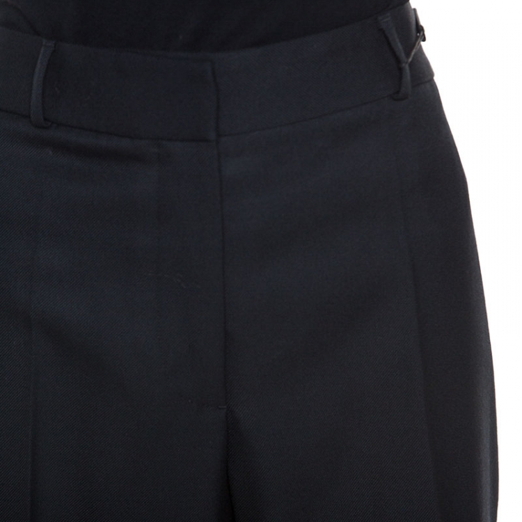 Pre Owned Burberry Black Wool Flared Tailored Trousers M 