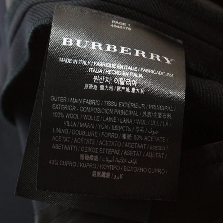 Pre Owned Burberry Black Wool Flared Tailored Trousers M 