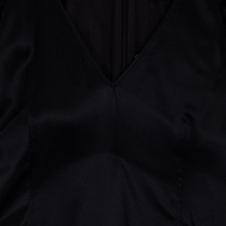 Pre Owned Burberry Pure Silk Cap Sleeve Dress M