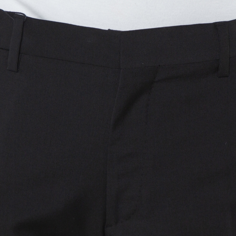 Pre Owned Burberry Black Wool Tailored Pants L