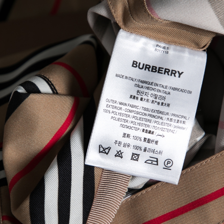 مملوكة مسبقًا Burberry Beige Icon Striped Pleat Detailed Skirt S