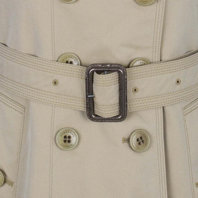 Pre Owned Burberry Taupe Metallic Trench Coat S