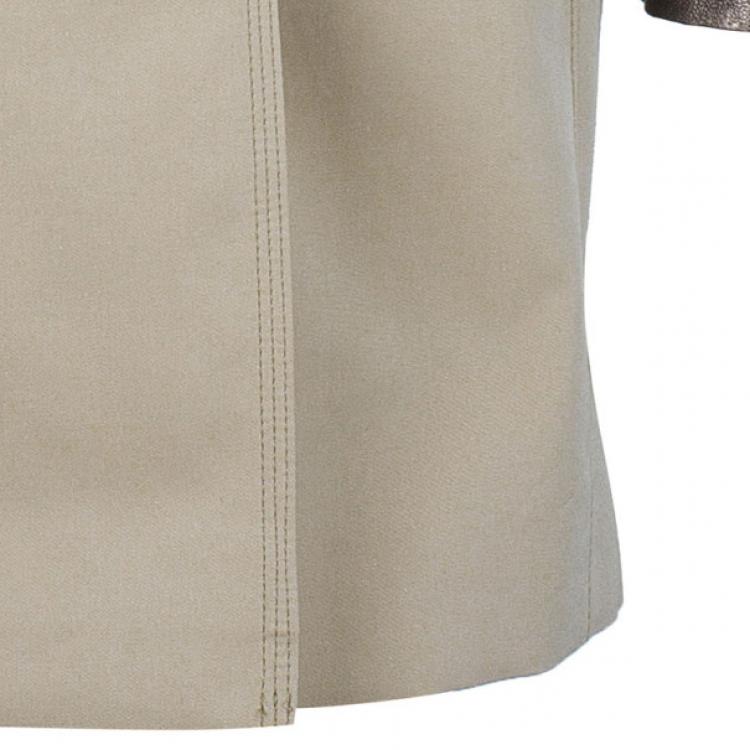 Pre Owned Burberry Taupe Metallic Trench Coat S