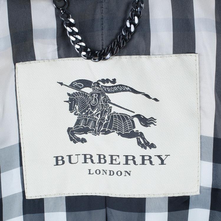 Pre Owned Burberry Taupe Metallic Trench Coat S