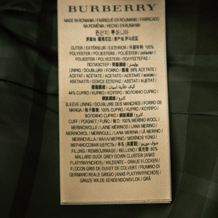 Pre Owned Burberry Black Synthetic Belted Quilted Puffer Jacket XS