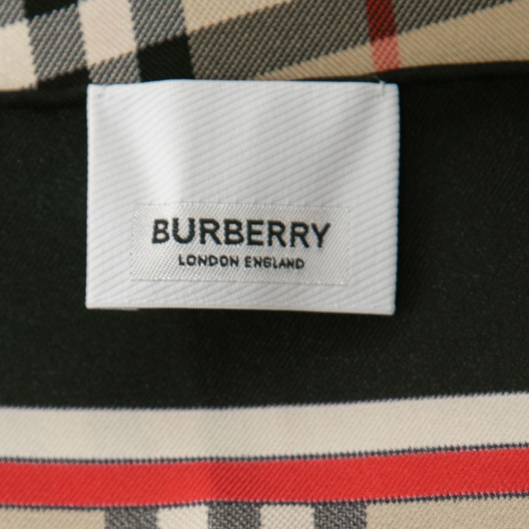 Pre Owned Burberry Archive Beige Vintage Check Silk Cape OS