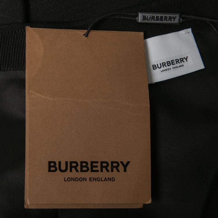 Pre Owned Burberry Black Mohair Wool Fringed Skirt M