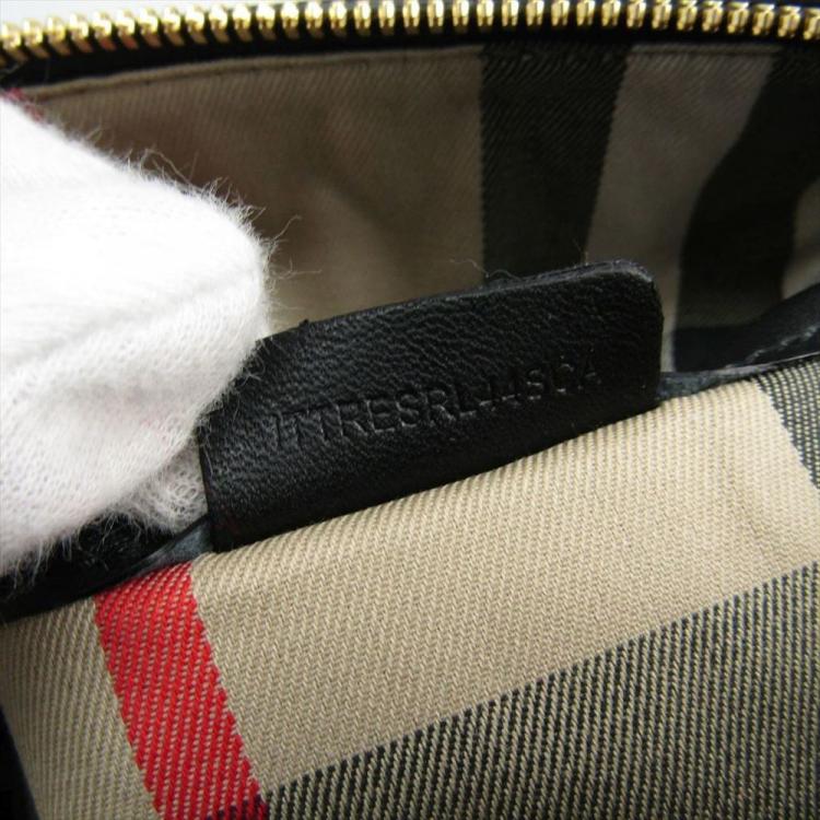مملوكة مسبقًا Burberry Black Leather Medium Alchester Bowling Bag