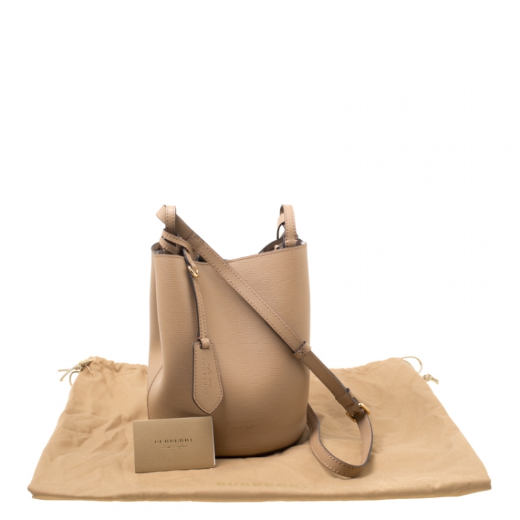 Pre Owned  Burberry Brown Leather Crossbody Bucket Bag