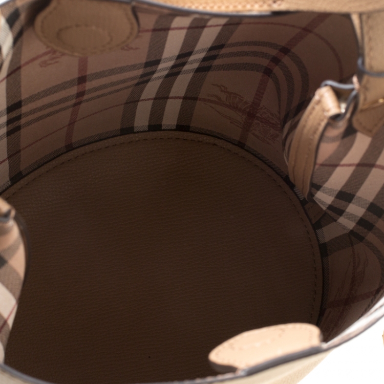 Pre Owned  Burberry Brown Leather Crossbody Bucket Bag