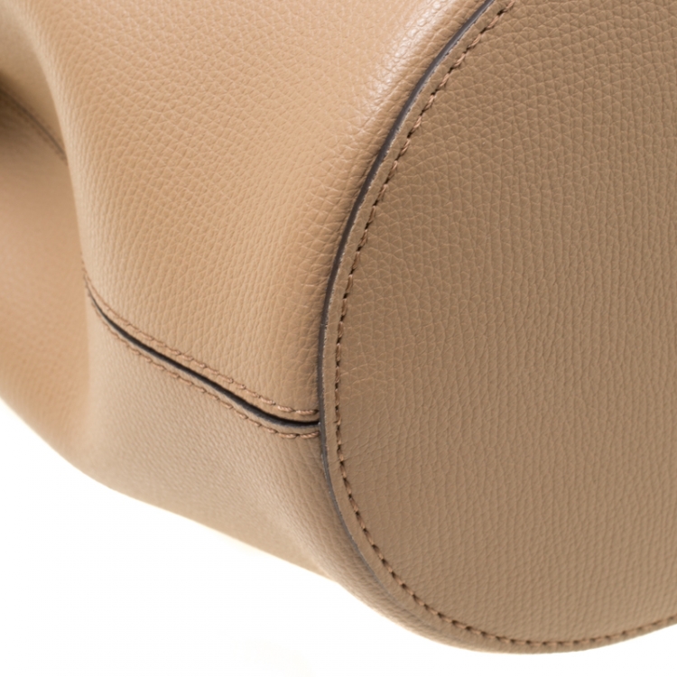 Pre Owned  Burberry Brown Leather Crossbody Bucket Bag