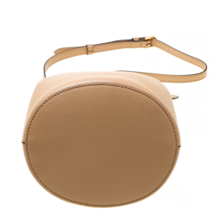 Pre Owned  Burberry Brown Leather Crossbody Bucket Bag