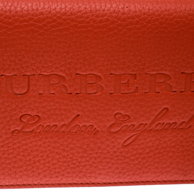 Pre Owned Burberry Orange Leather Hastings Bifold Wallet