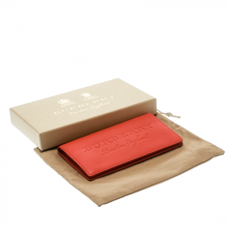 Pre Owned Burberry Orange Leather Hastings Bifold Wallet