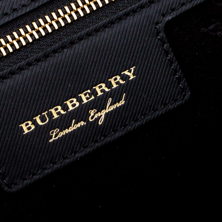 Pre Owned Burberry Black Leather Large DK88 Top Handle Bag