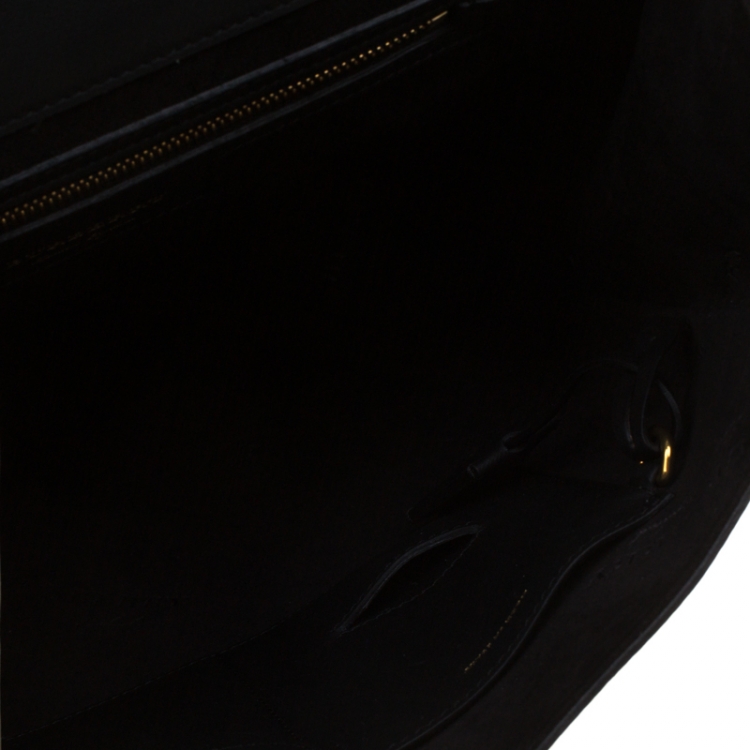 Pre Owned Burberry Black Leather Large DK88 Top Handle Bag
