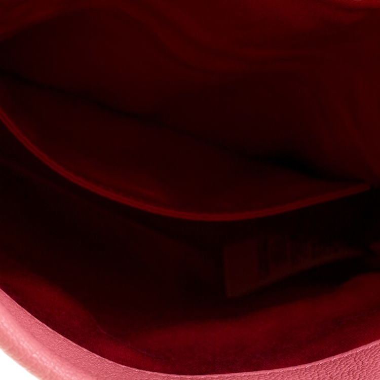 Pre Owned Burberry Coral Pink Leather Pin Clutch