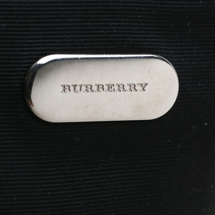 Pre Owned Burberry Black Fabric Crystal Pin Clutch
