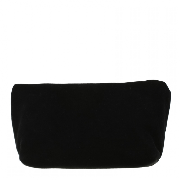 Pre Owned Burberry Black Fabric Crystal Pin Clutch