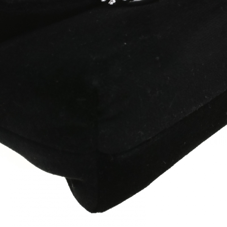 Pre Owned Burberry Black Fabric Crystal Pin Clutch