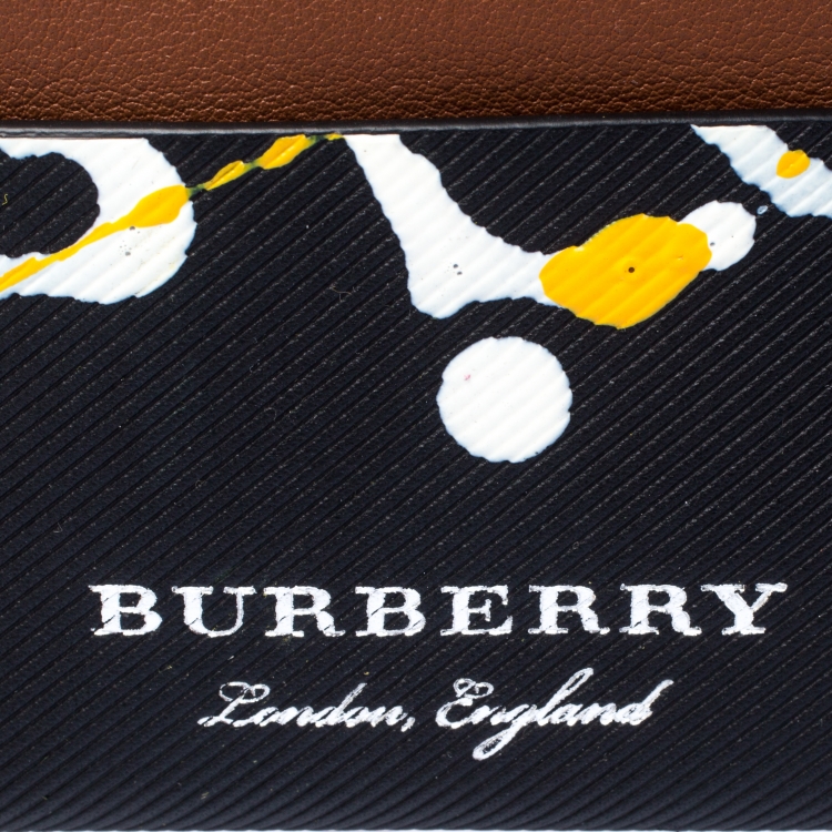 Pre Owned Burberry Multicolor Printed Leather Cardholder