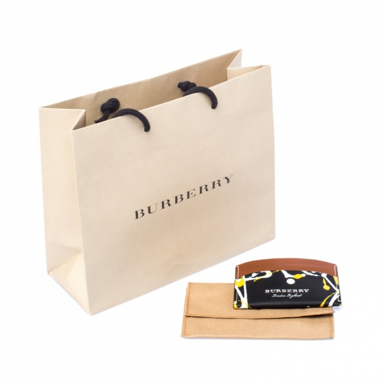 Pre Owned Burberry Multicolor Printed Leather Cardholder